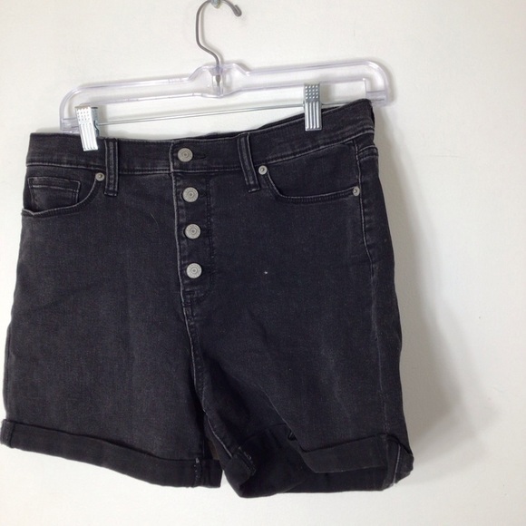 Banana Republic shorts women black button fly 8 roll up 29 - Picture 1 of 9